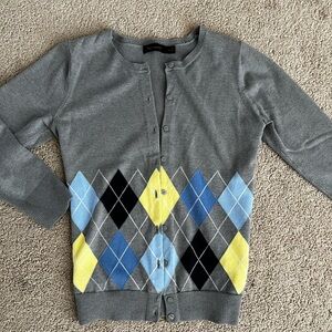 Argyle sweater cardigan